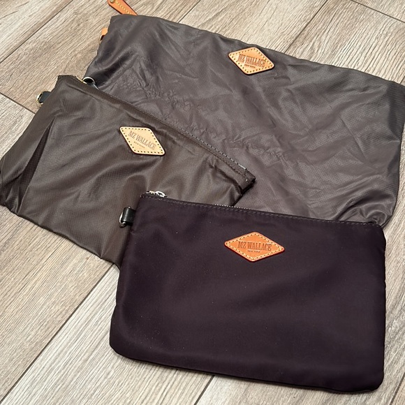 MZ Wallace Accessories - Bundle of 3 MZ Wallace Bag insert pouch - D rings - taupe, gray, dark purple